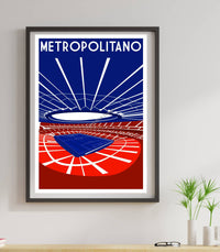 Vintage Atletico Madrid Football Print