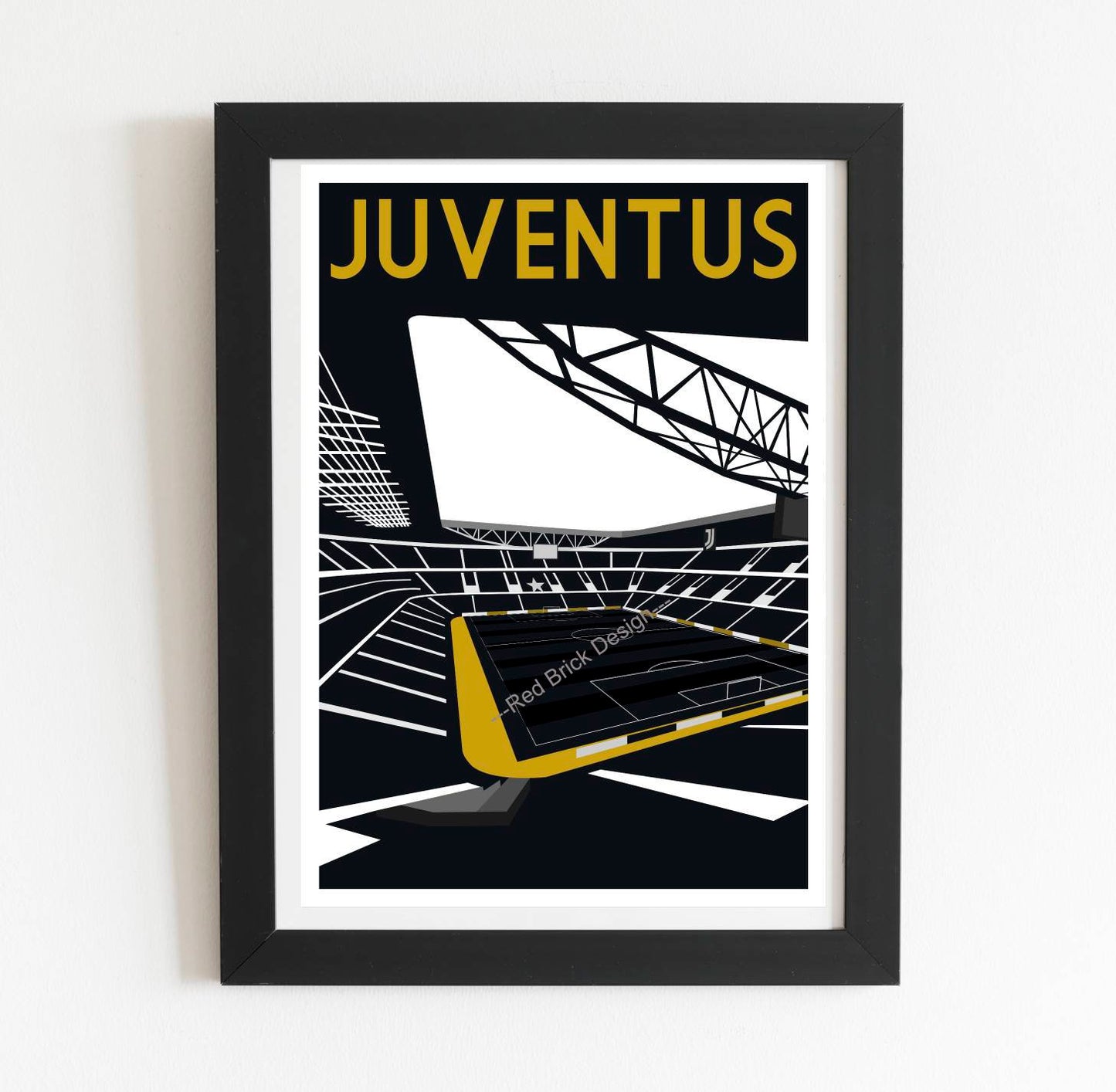 Juventus Stadium Retro Art Print Poster