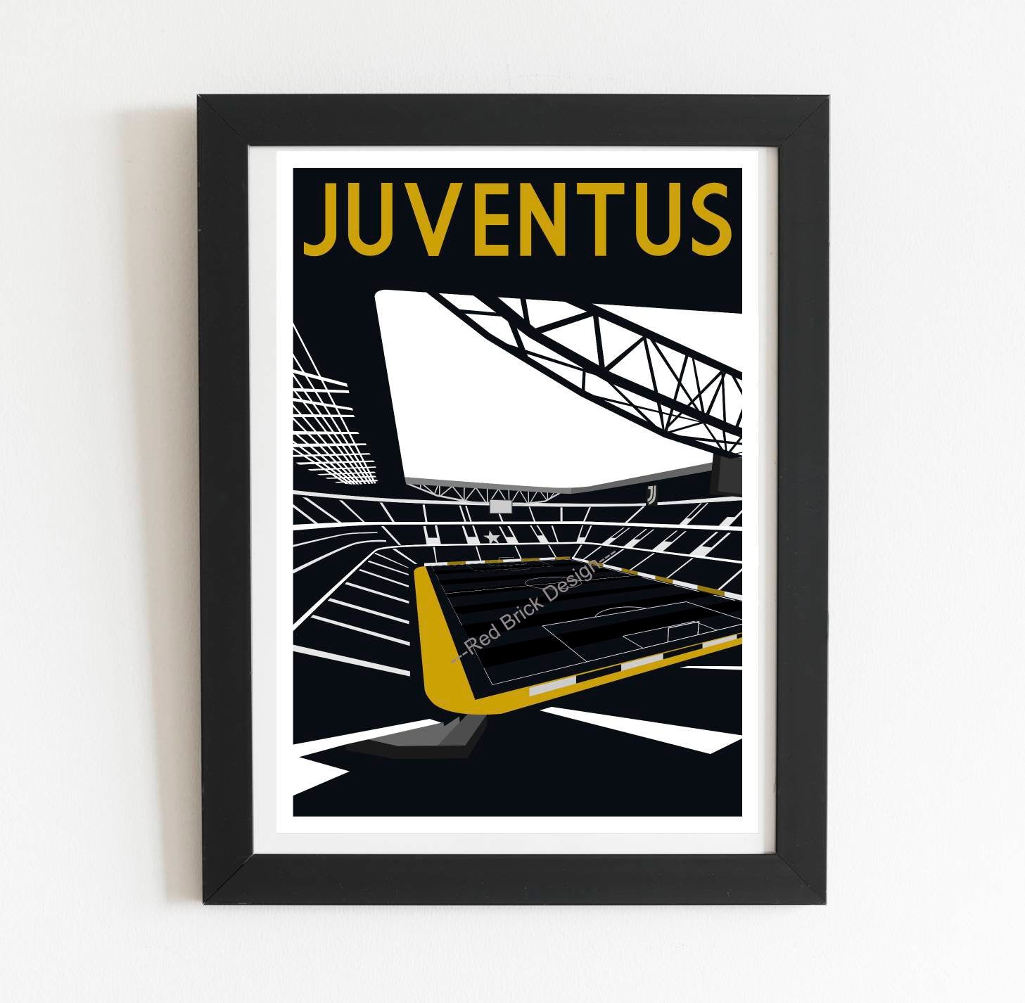 Juventus Stadium Retro Art Print Poster