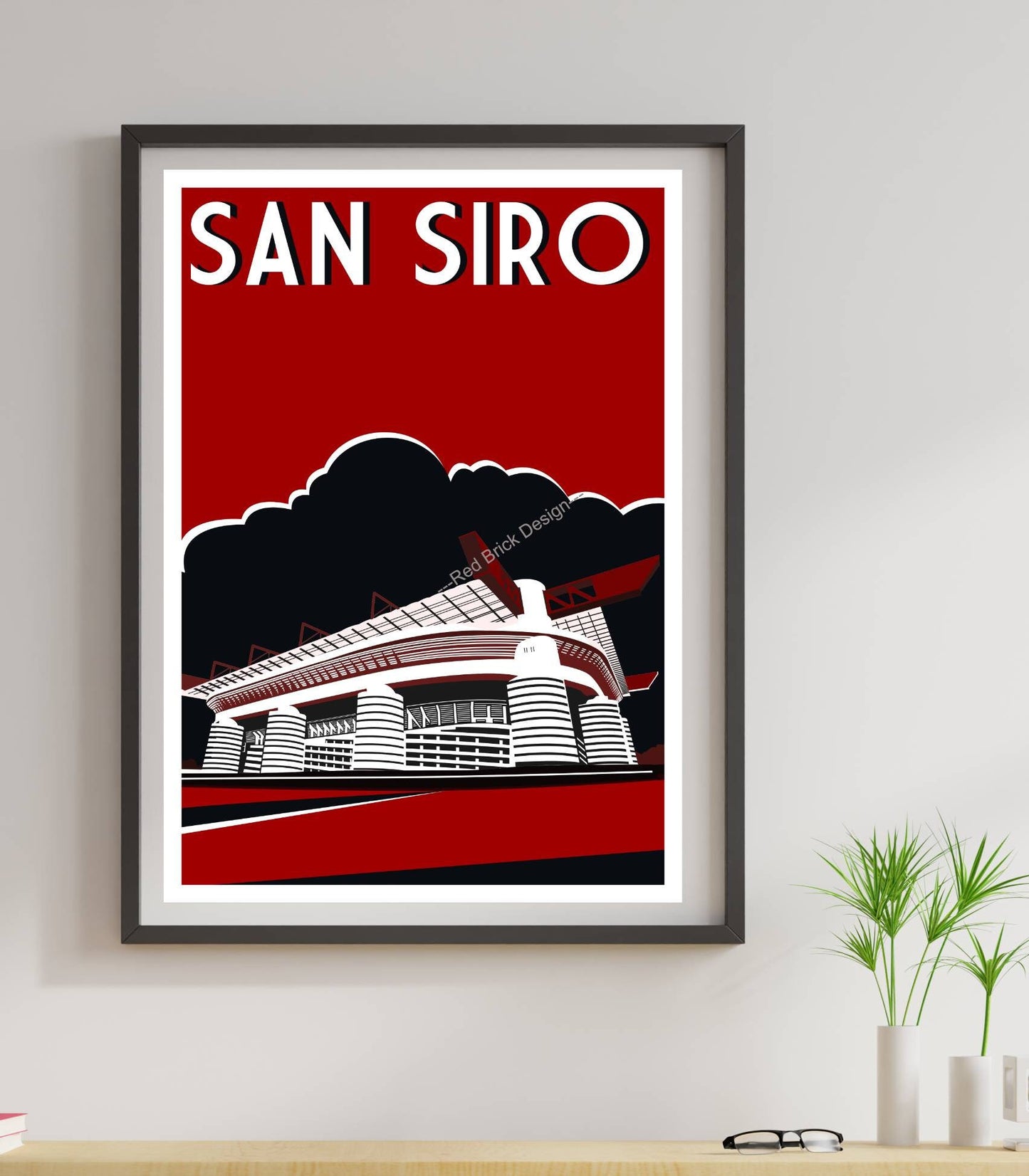 Vintage football stadium poster