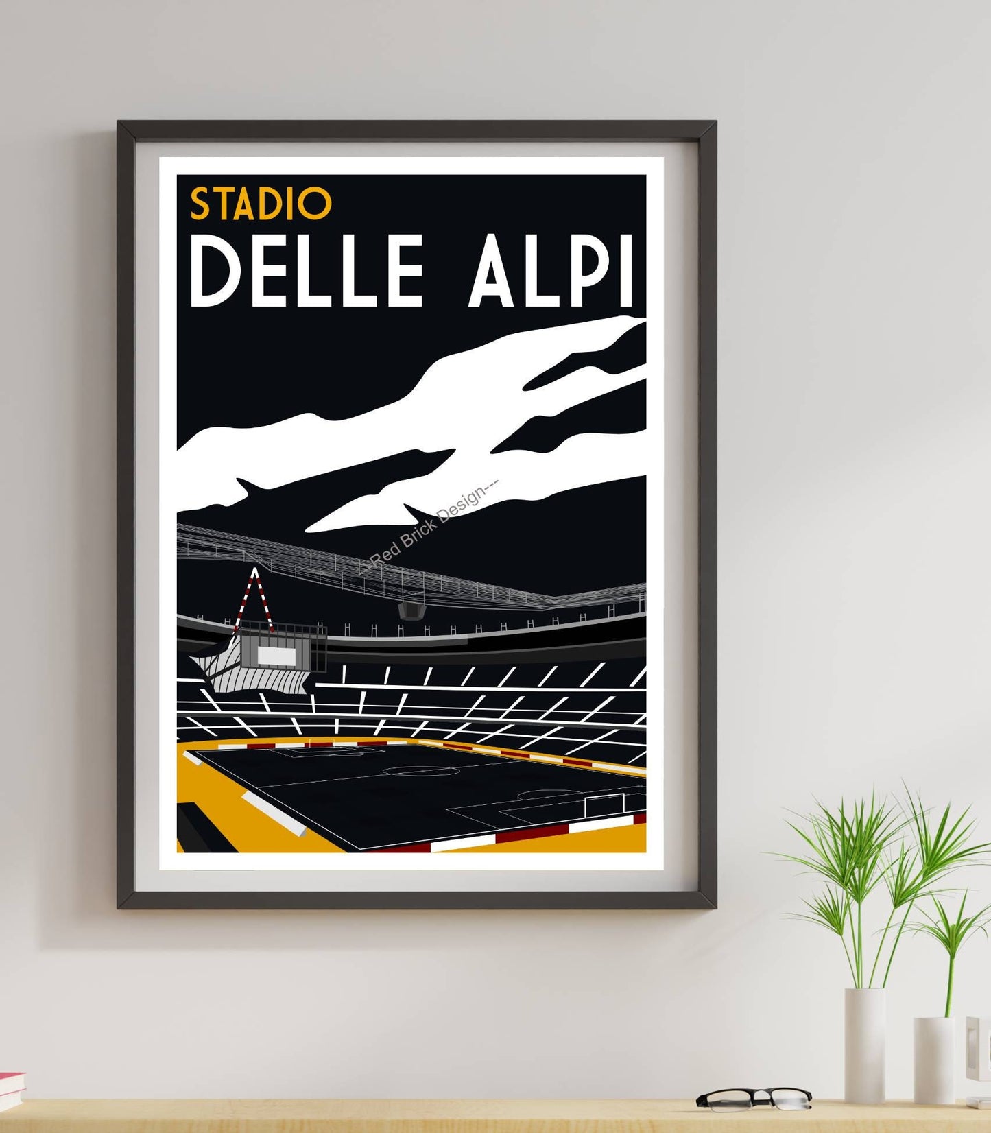 Retro Turin Soccer Ground Poster