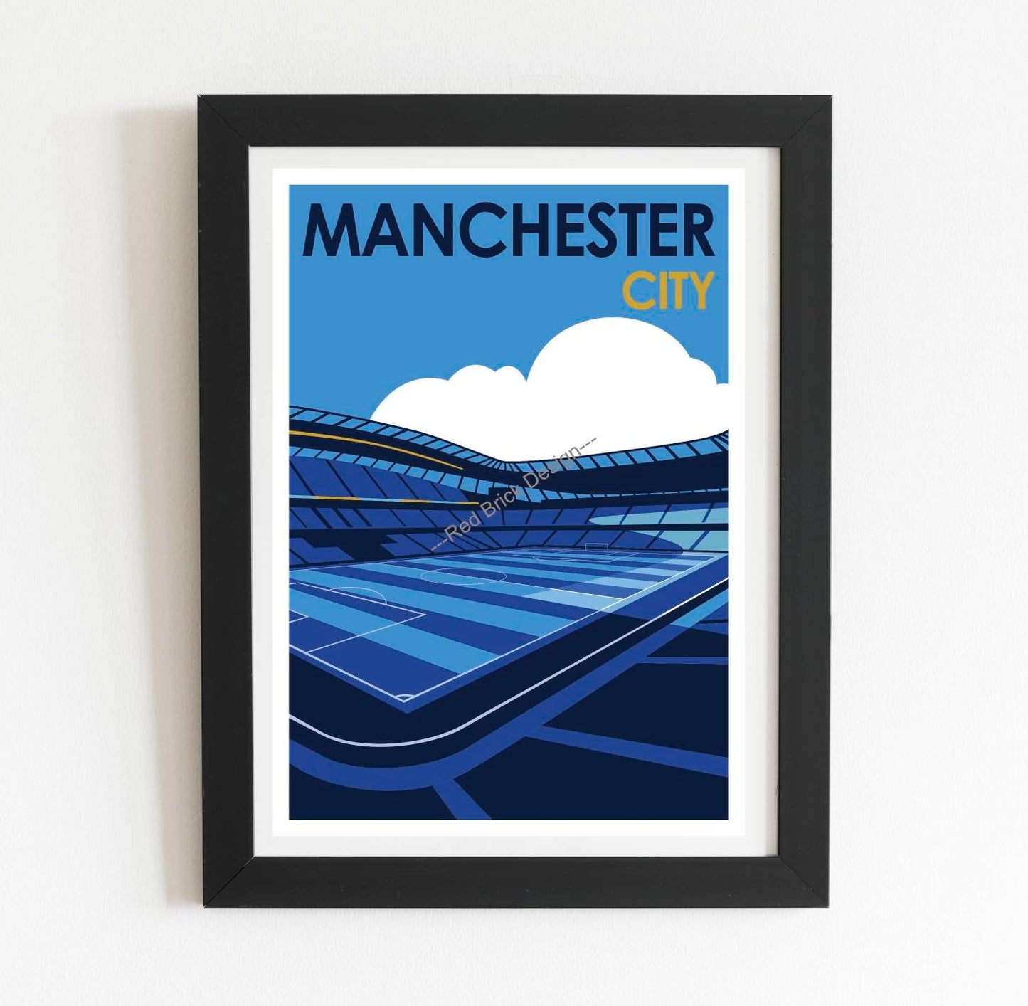 Manchester City Stadium retro design art print