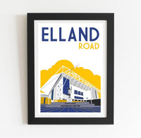 Leeds United Elland Road Retro Poster
