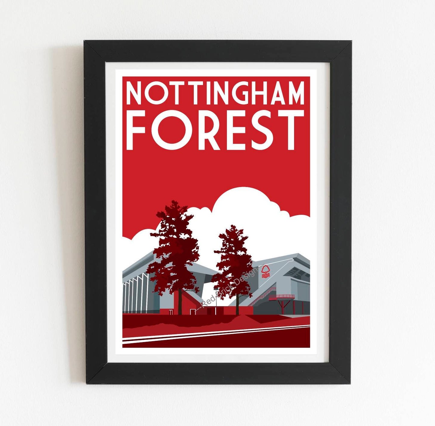 Nottingham Forest City Ground Retro Art Design Print Poster