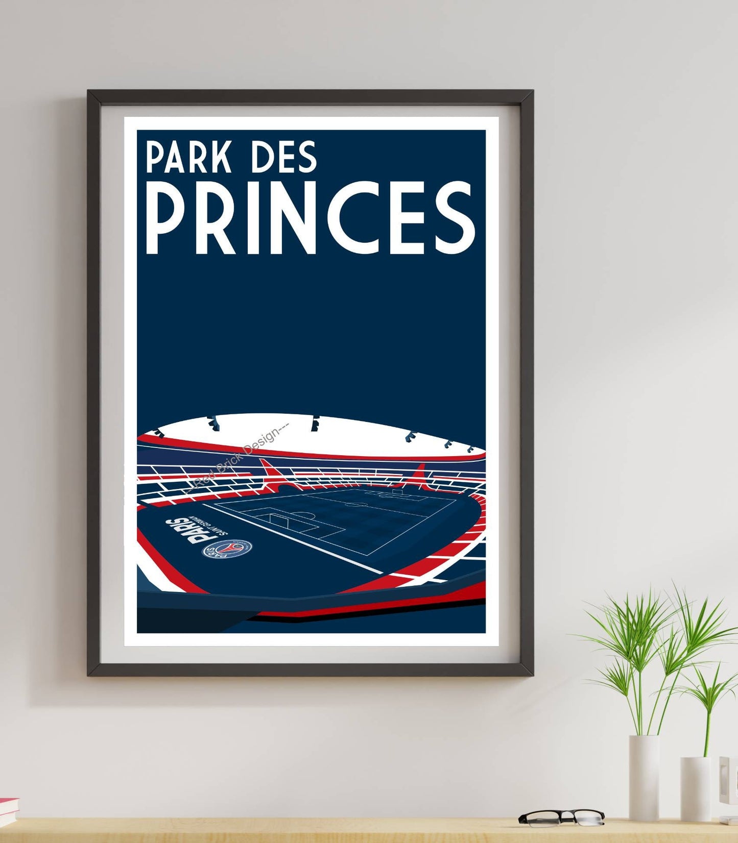 PSG Football Stadium Retro Poster