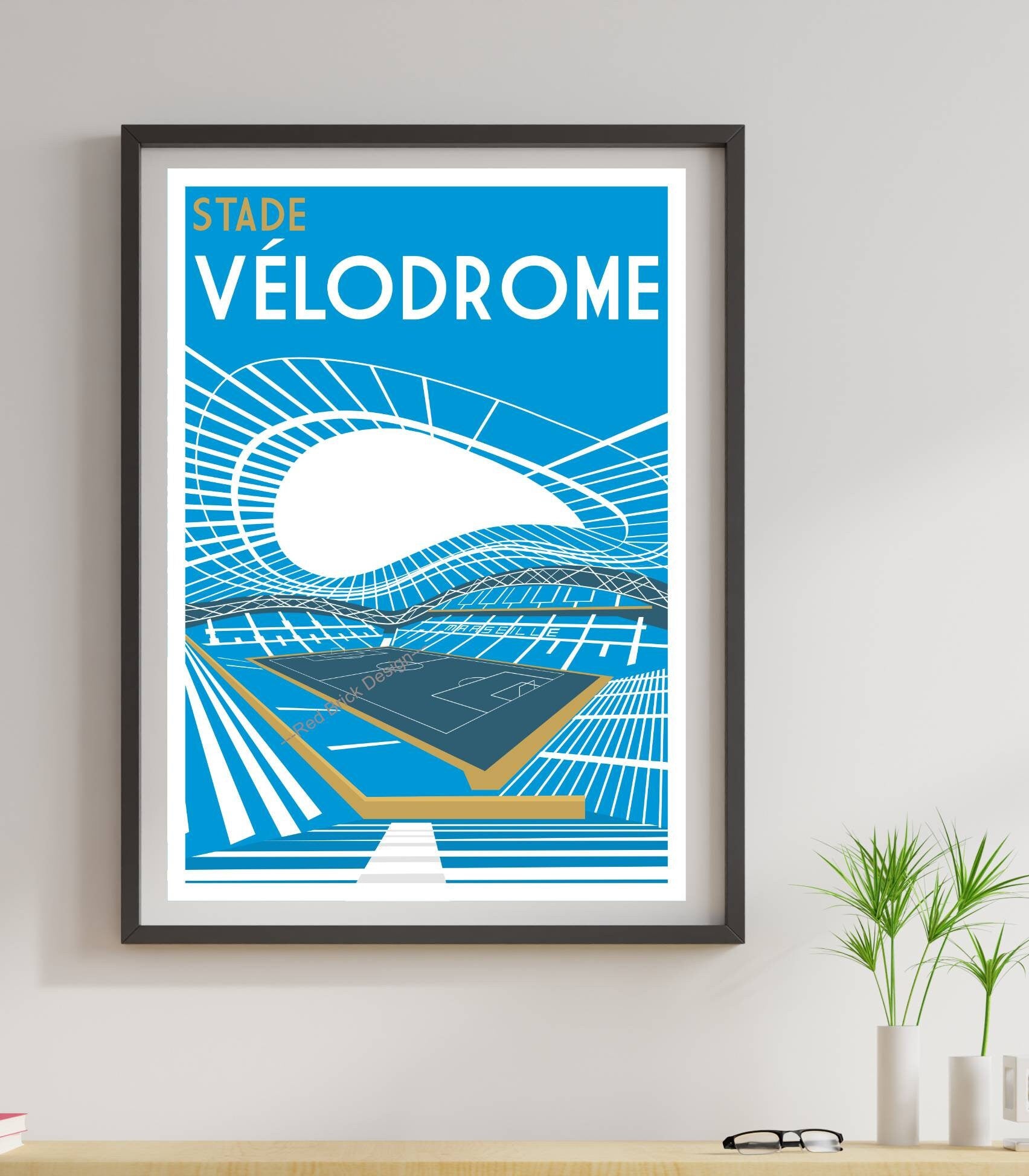 Retro Style Marseille Stadium Poster