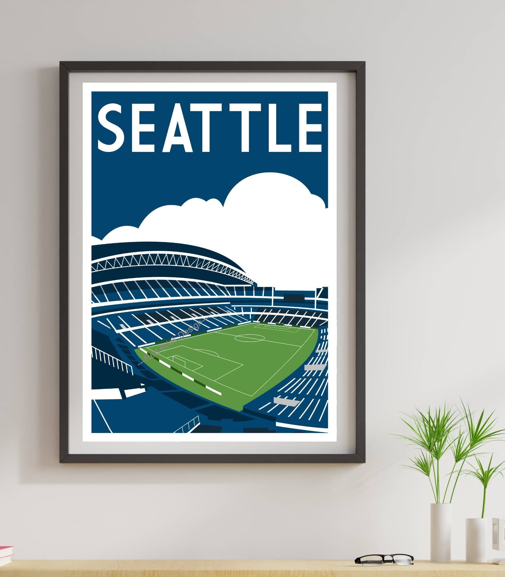 Vintage Seattle sports memorabilia poster