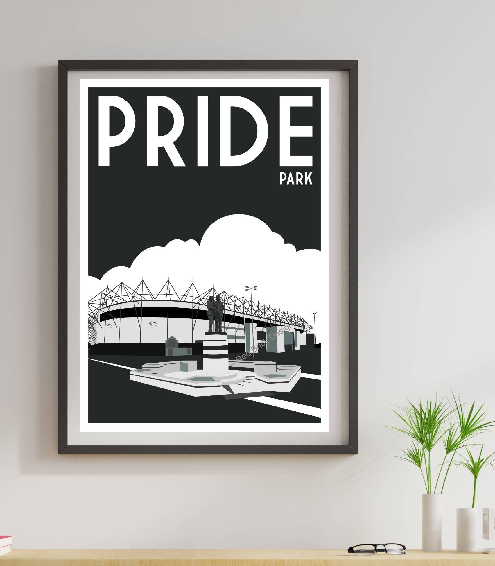 Vintage football stadium art print