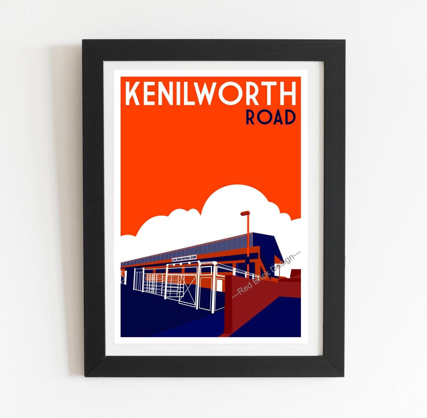 Luton Town Kenilworth Road inside retro art print