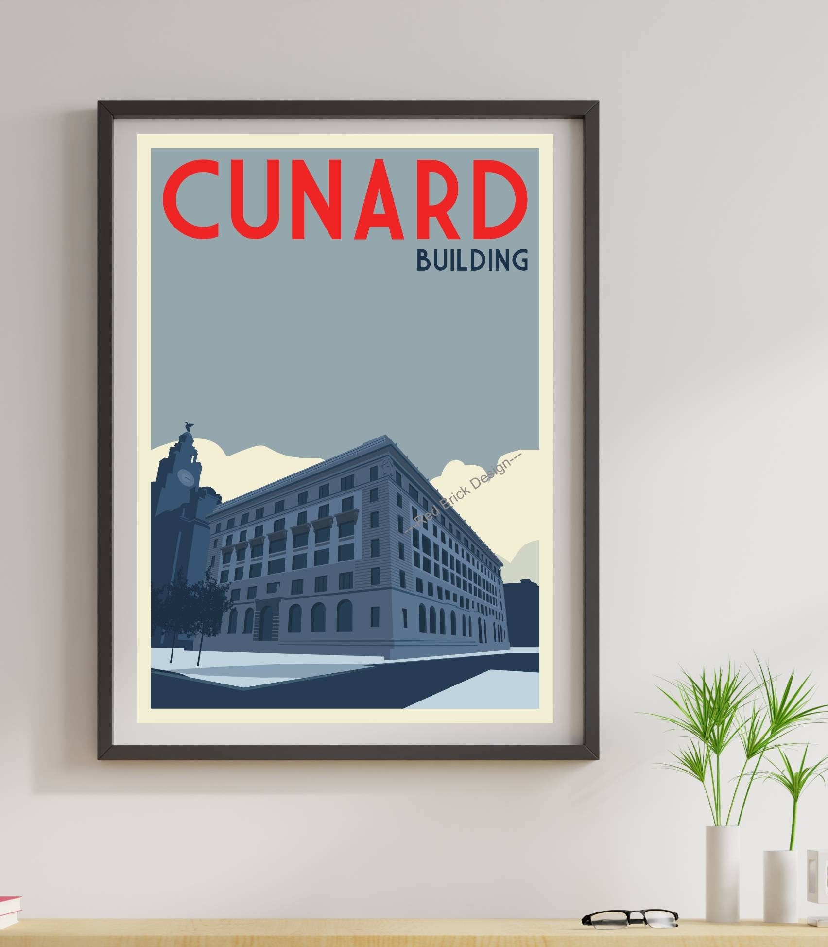 Royal Liver Building retro art print