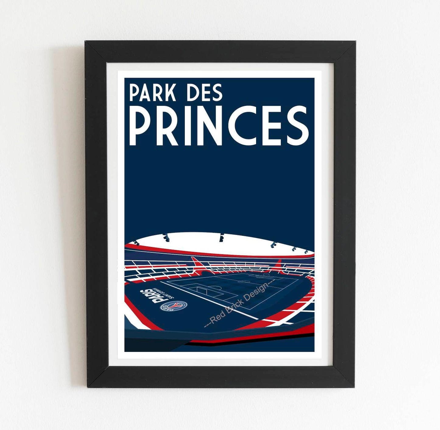 Paris St Germain Parc Des Princes Retro Print Poster