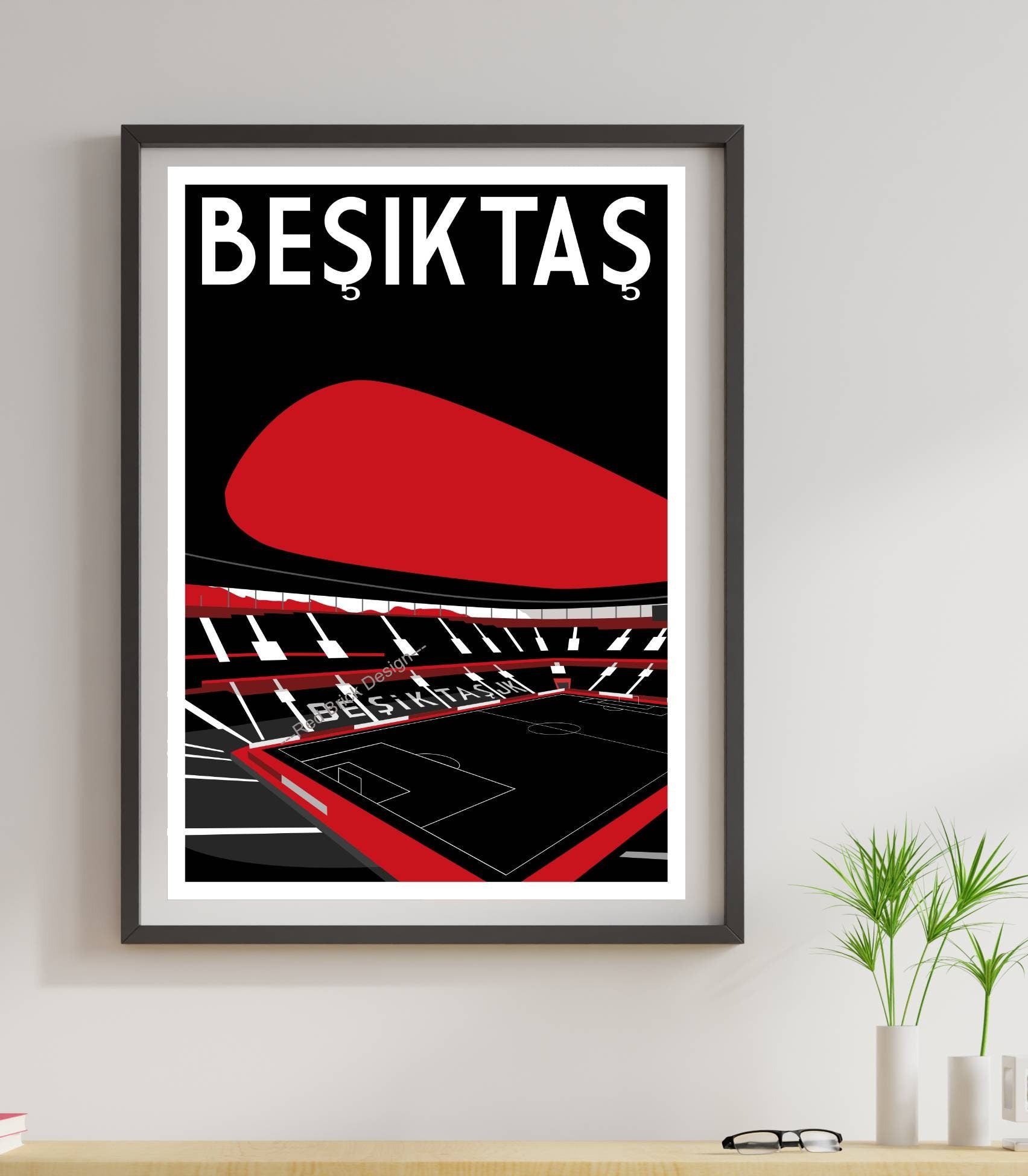 Retro Besiktas FC stadium poster design