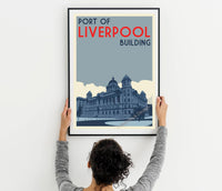 Port of Liverpool Building retro art print