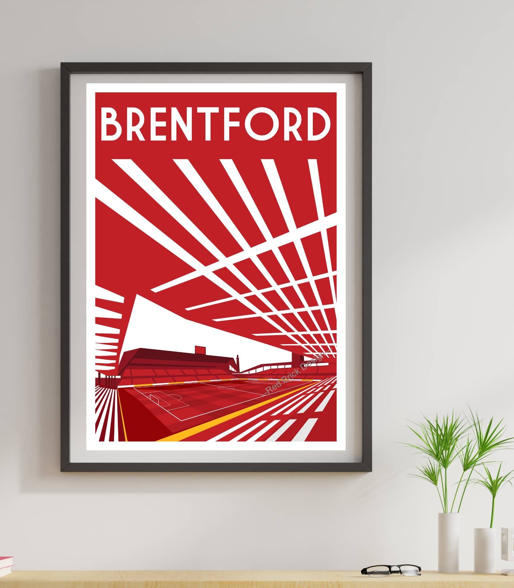 Retro football memorabilia artwork