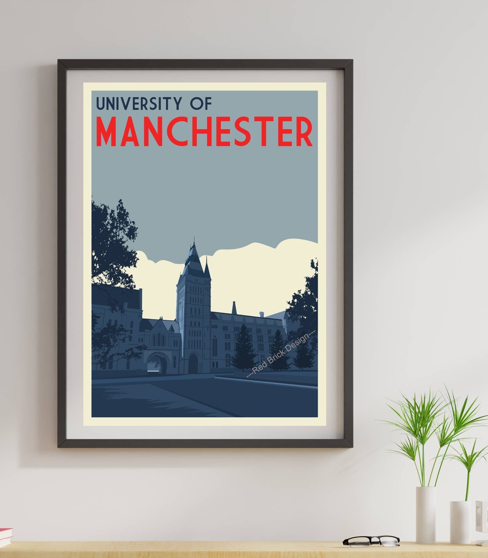 Nostalgic Red Brick University Print