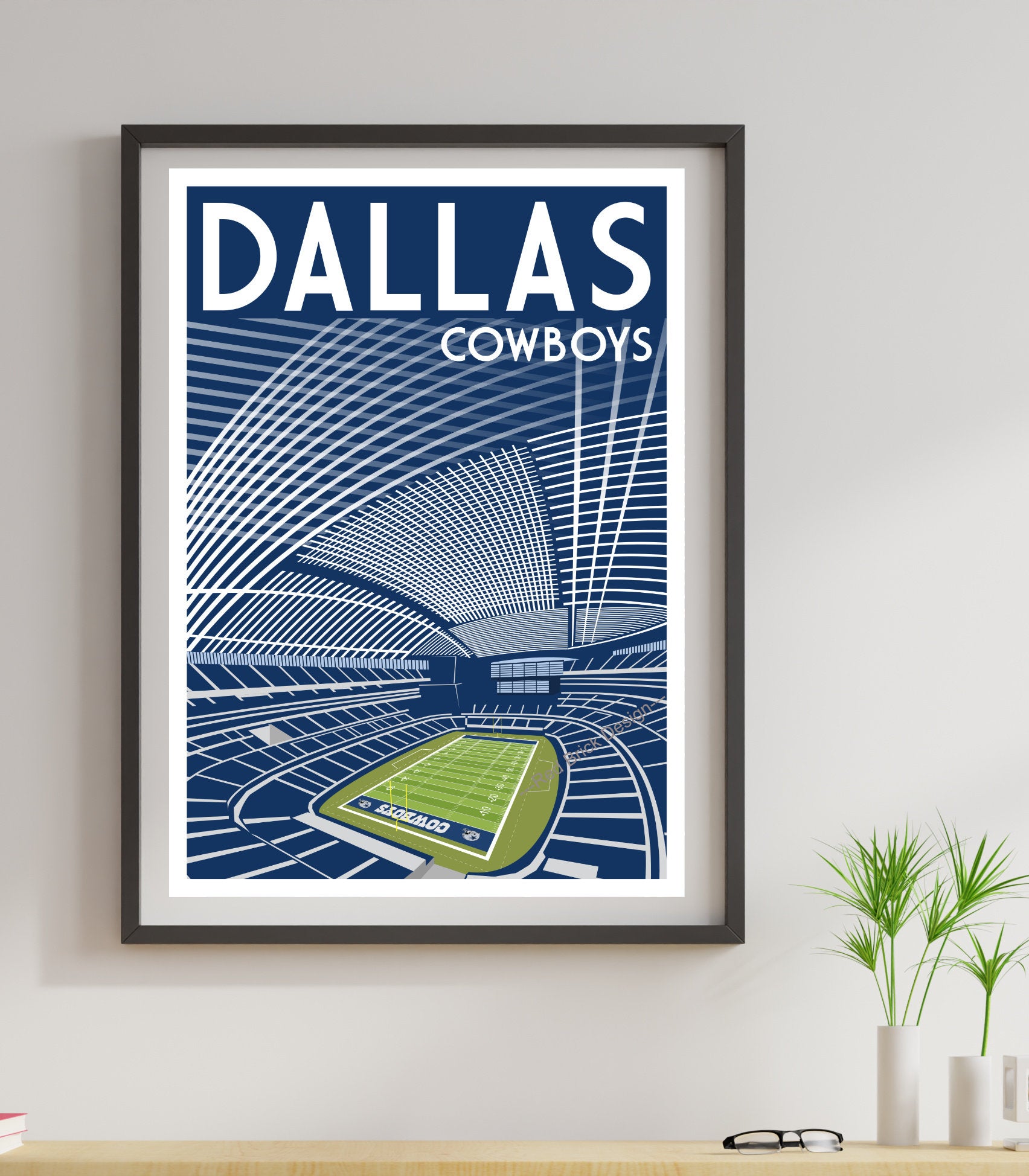 AT&T Stadium Vintage Art Print