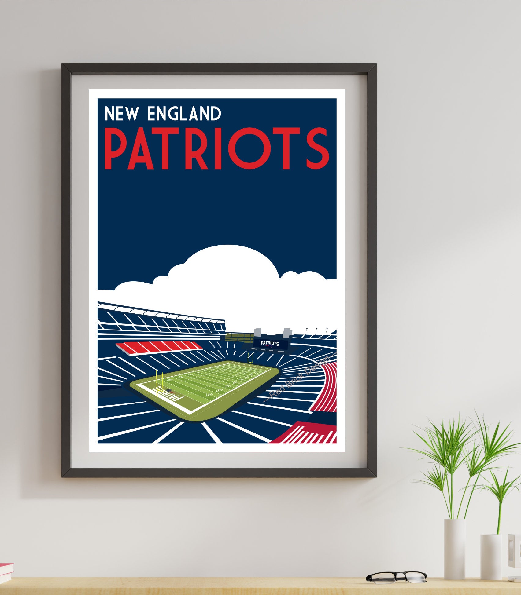 Gillette Stadium Vintage Art Print