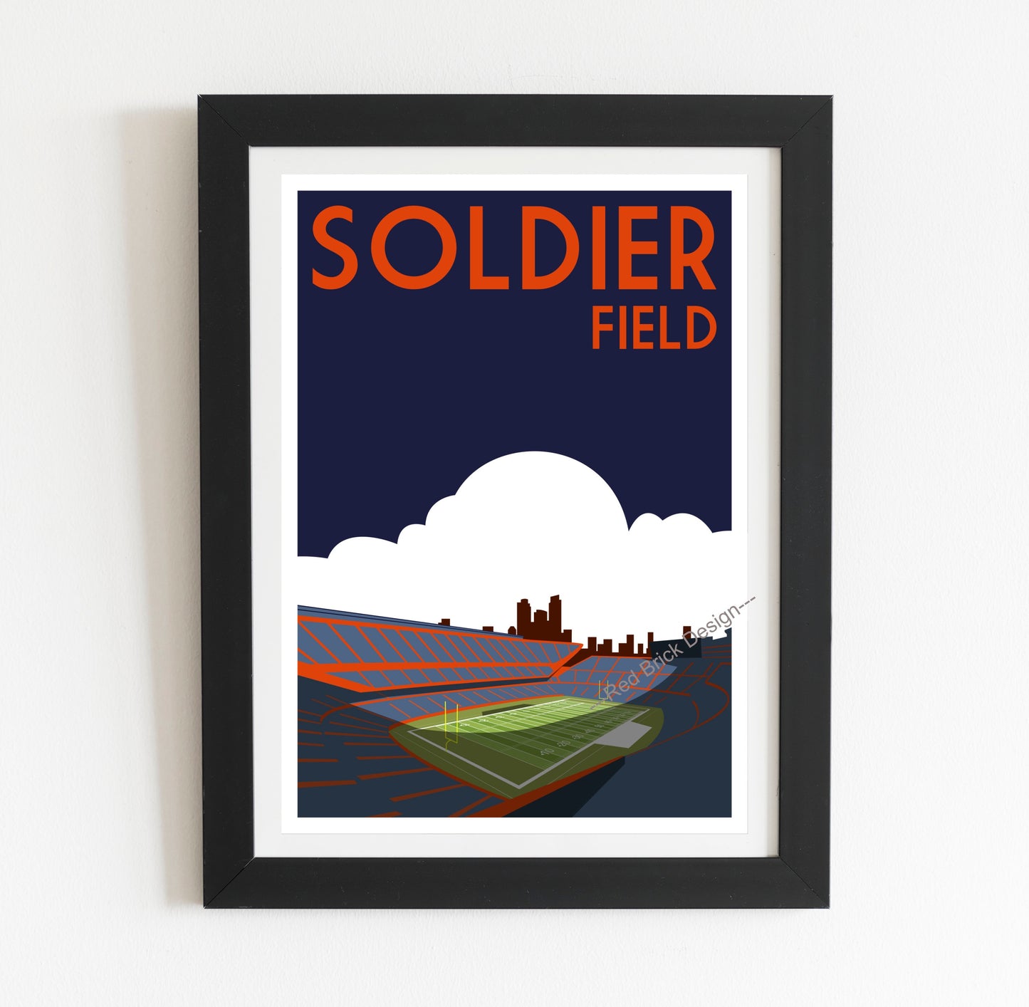 Soldier Field Retro Poster